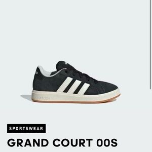 adidas Grand Court 00s Black and White Low-Top Sneakers